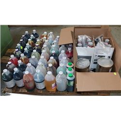 PALLET OF FLAVORS SYRUPS, ETC.