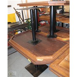 LOT OF 5 OAK DINING TABLES 53X32 W/ CORNER CUTOUT