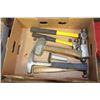 Image 1 : BOX W/HAMMERS & METAL WORK TOOLS