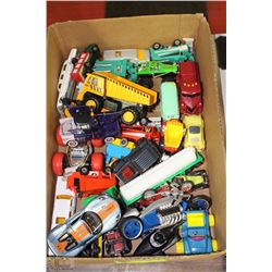 BOX OF SMALL TOY CARS AND TRUCKS