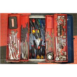 TOOL BOX WITH MOSTLY NEW TOOLS