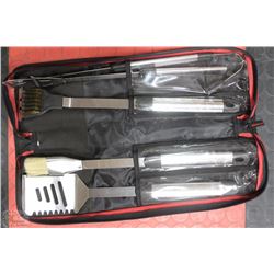 CAMPSTOVE WITH 2 PROPANE CYLINDERS & BARBECUE SET