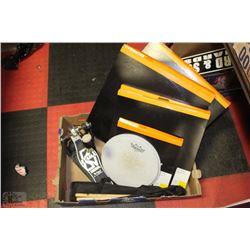 DRUMMING ACCESSORIES LOT INCL 6 DRUMHEADS,TAMA