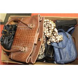 BOX WITH 10 MOSTLY  LEATHER PURSES