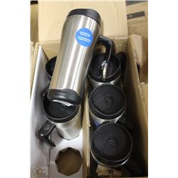 CASE OF SIX- 16OZ S/S DOUBLE WALL TRAVEL MUGS