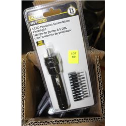 CASE OF SIX- 5PC SCREWDRIVER FLASHLIGHTS
