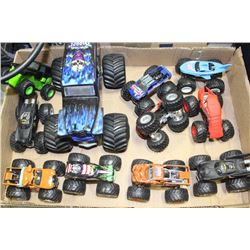 FLAT W/11 DIECAST MONSTER TRUCKS INCL.