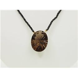 #1-14K YELLOW GOLD LARGE SMOKEY TOPAZ & SPINEL