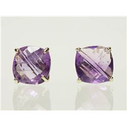 #2-14K WHITE GOLD AMETHYST EARRINGS