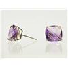 Image 2 : #2-14K WHITE GOLD AMETHYST EARRINGS