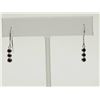 Image 1 : #5-14K WHITE GOLD BLACK DIAMOND EARRINGS