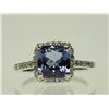 Image 1 : #7-14K WHITE GOLD TANZANITE & DIAMOND RING
