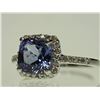 Image 2 : #7-14K WHITE GOLD TANZANITE & DIAMOND RING