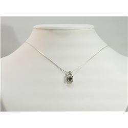 #8-STERLING SILVER BLACK & WHITE DIAMOND PENDANT