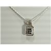 Image 2 : #8-STERLING SILVER BLACK & WHITE DIAMOND PENDANT
