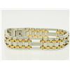 Image 1 : #14-STAINLESS STEEL 64 DIAMONDS TWO-TONE BRACELET