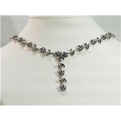 #21-STERLING SILVER SAPPHIRE NECKLACE