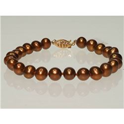 #24-14KT GOLD CLASP PEARL BRACELET