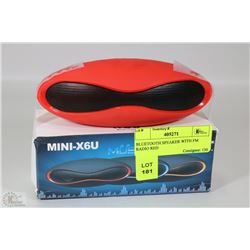 BLUETOOTH SPEAKER WITH FM RADIO RED