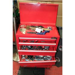 JOBMATE 4 DRAWER WITH ASSORTED TOOLS ON WHEELS