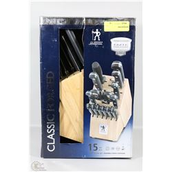 NEW J.A. HENCKELS CLASSIC FORGED ELITE 15PCS