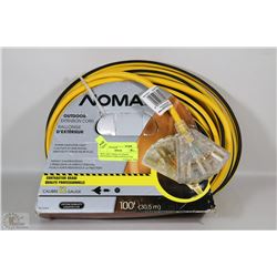 NEW 100FT NOMA OUTDOOR EXTENSION CORD CONTRACTOR