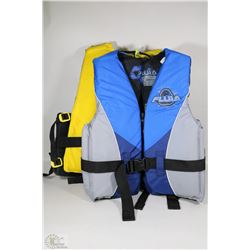 NEW BUNDLE OF TWO FLUIA LIFE JACKETS ONE 2XL,ONE