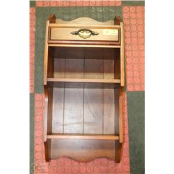 VILAS MAPLE WALL MOUNT SHELF WITH DRAWER