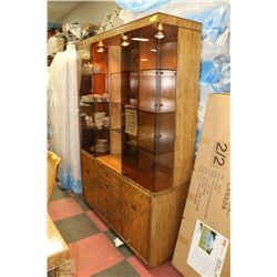 DREXEL SOLID WOOD WITH MIRROR BACK AND SMOKED