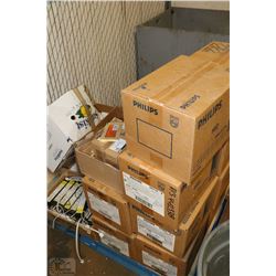 PALLET OF PHILLIPS HID BALLAST AND LIGHTS MERCURY