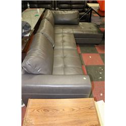 NEW GREY LEATHERETTE L SHAPED SECTIONAL WITH