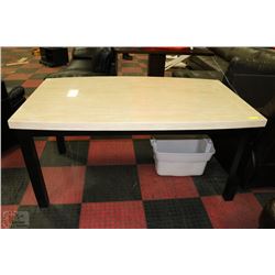 NEW FAUX GRANITE AND WOOD KITCHEN TABLE 38" X 64"X