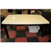 Image 1 : NEW FAUX GRANITE AND WOOD KITCHEN TABLE 38" X 64"X