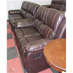 MUNICH 2 TONE CHOCOLATE LEATHER AIR SOFA &LOVESEAT