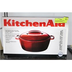 NEW KITCHEN AID CAST IRON COVERED DUTCH OVEN