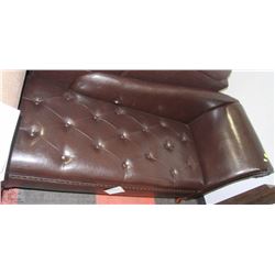 NEW BROWN LEATHERETTE NAILHEAD STORAGE CHAISE
