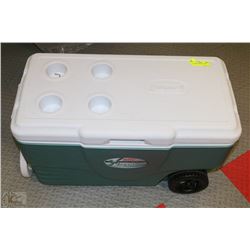 24" LARGE COLEMAN COOLER ON WHEELS WITH PULL