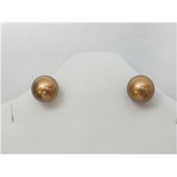 #26-14K YELLOW GOLD FRESHWATER STUD EARRINGS