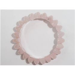 #28-GENUINE ROSE QUARTZ FLEXIBLE SIZE BRACELET