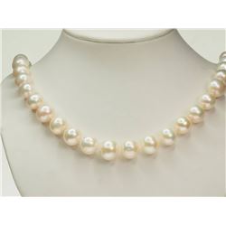 #30-STERLING SILVER FRESHWATER PEARL NECKLACE