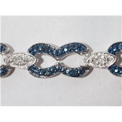 #31-STERLING SILVER BLUE DIAMOND & WHITE DIAMOND