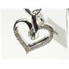 Image 1 : #32-STERLING SILVER DIAMOND HEART PENDANT