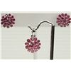 Image 1 : #39-STERLING SILVER RUBY EARRINGS & NECKLACE SET