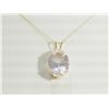 Image 2 : #40-14K YELLOW GOLD ROSE QUARTZ NECKLACE