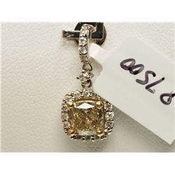 #46-14K WHITE & YELLOW GOLD FANCY GREENISH YELLOW