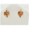 Image 1 : #47-14K YELLOW GOLD SAPPHIRE & DIAMOND EARRINGS