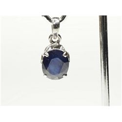 #48-STERLING SILVER SAPPHIRE PENDANT