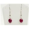 Image 1 : #50-14K WHITE GOLD RUBY & DIAMOND DROP EARRINGS