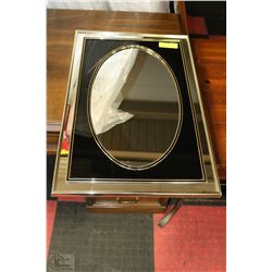 DECORATIVE BLACK & GOLD MIRROR -