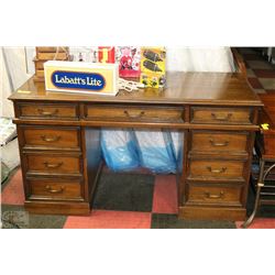 ESTATE WOOD 9 DRAWER DESK 24" X52" X30"H